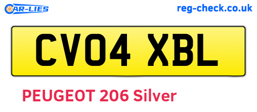 CV04XBL are the vehicle registration plates.