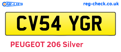 CV54YGR are the vehicle registration plates.