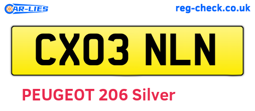 CX03NLN are the vehicle registration plates.