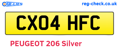 CX04HFC are the vehicle registration plates.