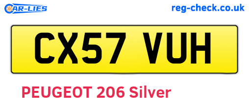 CX57VUH are the vehicle registration plates.