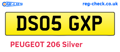 DS05GXP are the vehicle registration plates.