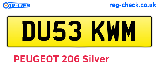 DU53KWM are the vehicle registration plates.