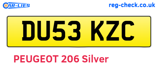 DU53KZC are the vehicle registration plates.