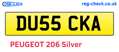 DU55CKA are the vehicle registration plates.