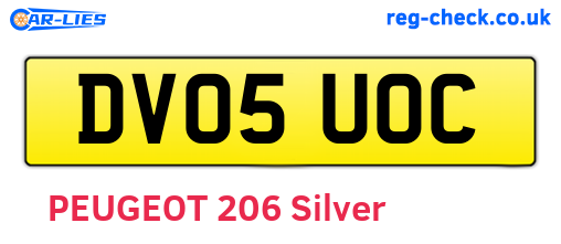 DV05UOC are the vehicle registration plates.