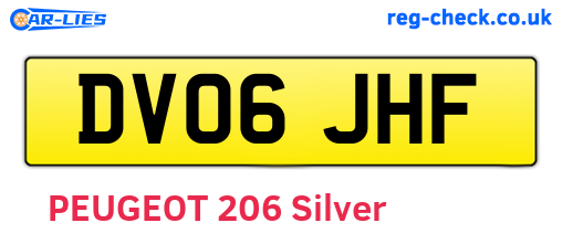 DV06JHF are the vehicle registration plates.