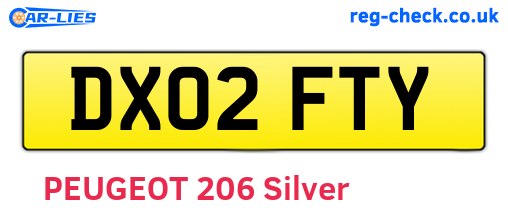 DX02FTY are the vehicle registration plates.