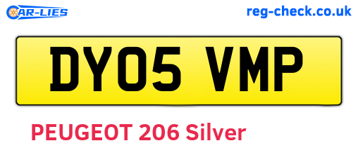 DY05VMP are the vehicle registration plates.