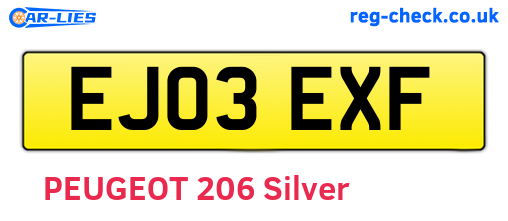 EJ03EXF are the vehicle registration plates.