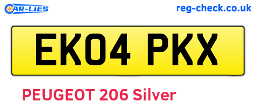 EK04PKX are the vehicle registration plates.