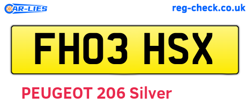 FH03HSX are the vehicle registration plates.