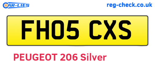FH05CXS are the vehicle registration plates.