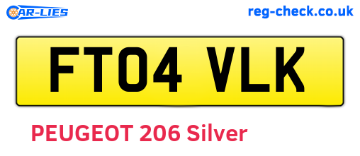FT04VLK are the vehicle registration plates.