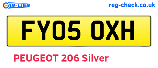 FY05OXH are the vehicle registration plates.