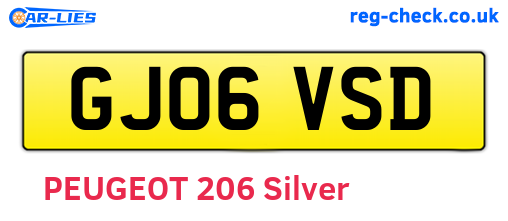 GJ06VSD are the vehicle registration plates.