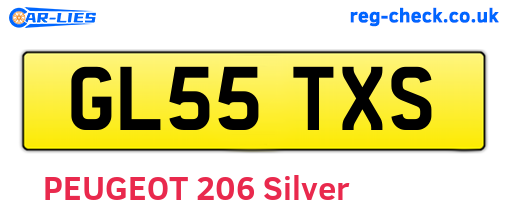 GL55TXS are the vehicle registration plates.