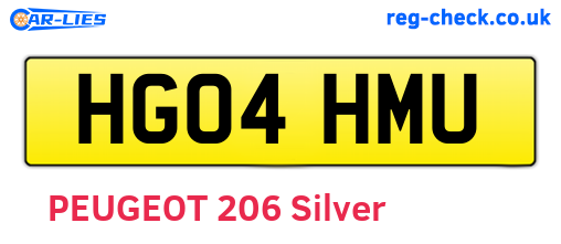 HG04HMU are the vehicle registration plates.