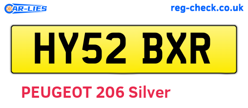 HY52BXR are the vehicle registration plates.