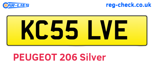 KC55LVE are the vehicle registration plates.