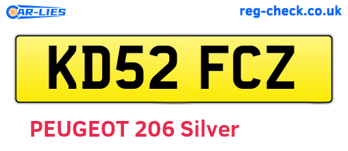 KD52FCZ are the vehicle registration plates.