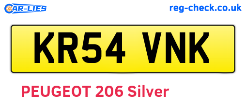 KR54VNK are the vehicle registration plates.