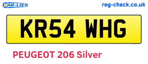 KR54WHG are the vehicle registration plates.