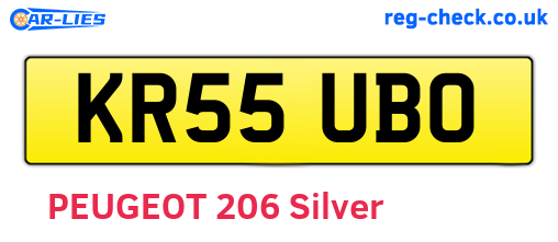 KR55UBO are the vehicle registration plates.