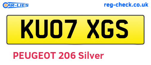 KU07XGS are the vehicle registration plates.