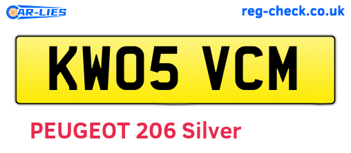 KW05VCM are the vehicle registration plates.