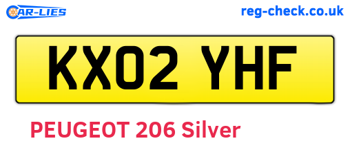 KX02YHF are the vehicle registration plates.