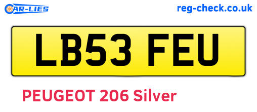 LB53FEU are the vehicle registration plates.