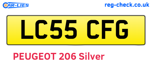 LC55CFG are the vehicle registration plates.