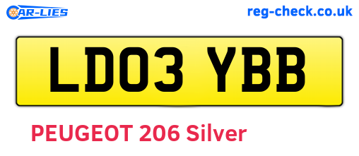 LD03YBB are the vehicle registration plates.