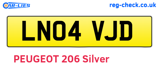 LN04VJD are the vehicle registration plates.