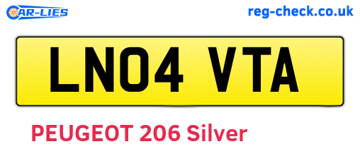 LN04VTA are the vehicle registration plates.