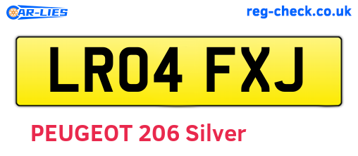LR04FXJ are the vehicle registration plates.