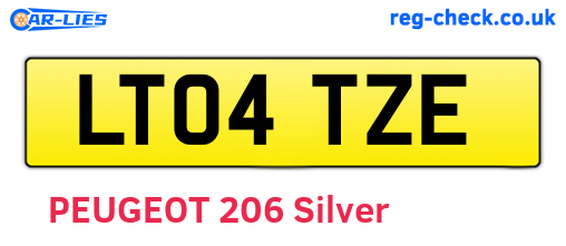 LT04TZE are the vehicle registration plates.