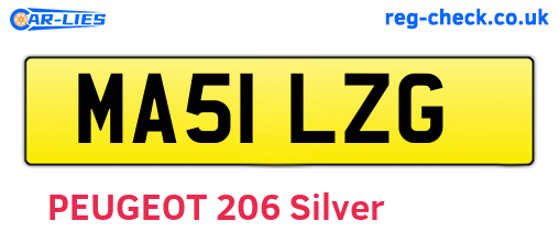 MA51LZG are the vehicle registration plates.