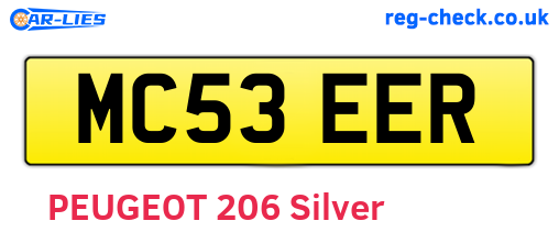 MC53EER are the vehicle registration plates.