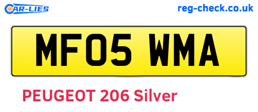 MF05WMA are the vehicle registration plates.