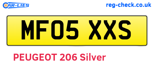 MF05XXS are the vehicle registration plates.