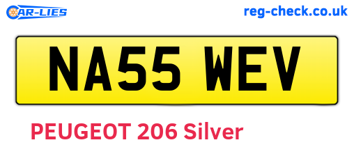 NA55WEV are the vehicle registration plates.