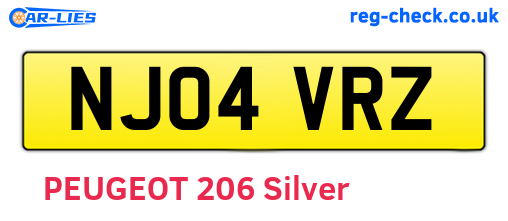 NJ04VRZ are the vehicle registration plates.