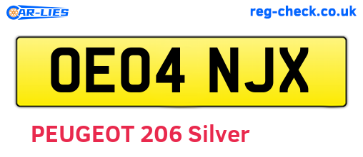 OE04NJX are the vehicle registration plates.