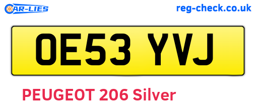 OE53YVJ are the vehicle registration plates.