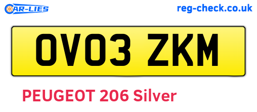 OV03ZKM are the vehicle registration plates.