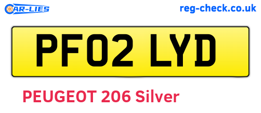 PF02LYD are the vehicle registration plates.