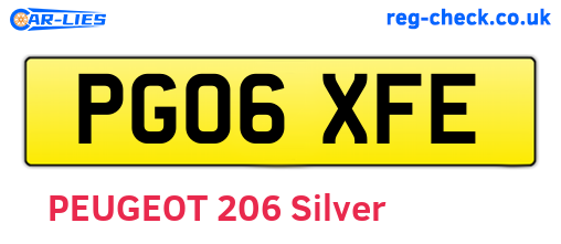 PG06XFE are the vehicle registration plates.
