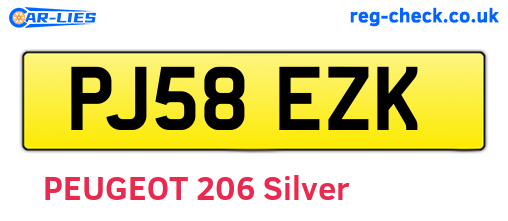 PJ58EZK are the vehicle registration plates.